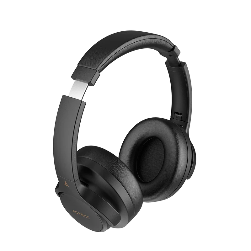 Audifonos Acteck Hype Epic Hp750 / Diadema / Inalambricos / Dual Bt - Aux 3.5 Mm / Bateria 75 Hrs / Microfono Omnidireccional / Cancelacion De Ruido / Bocinas 40 Mm 20 Hz A 20 Khz / Negro / Ac-940856