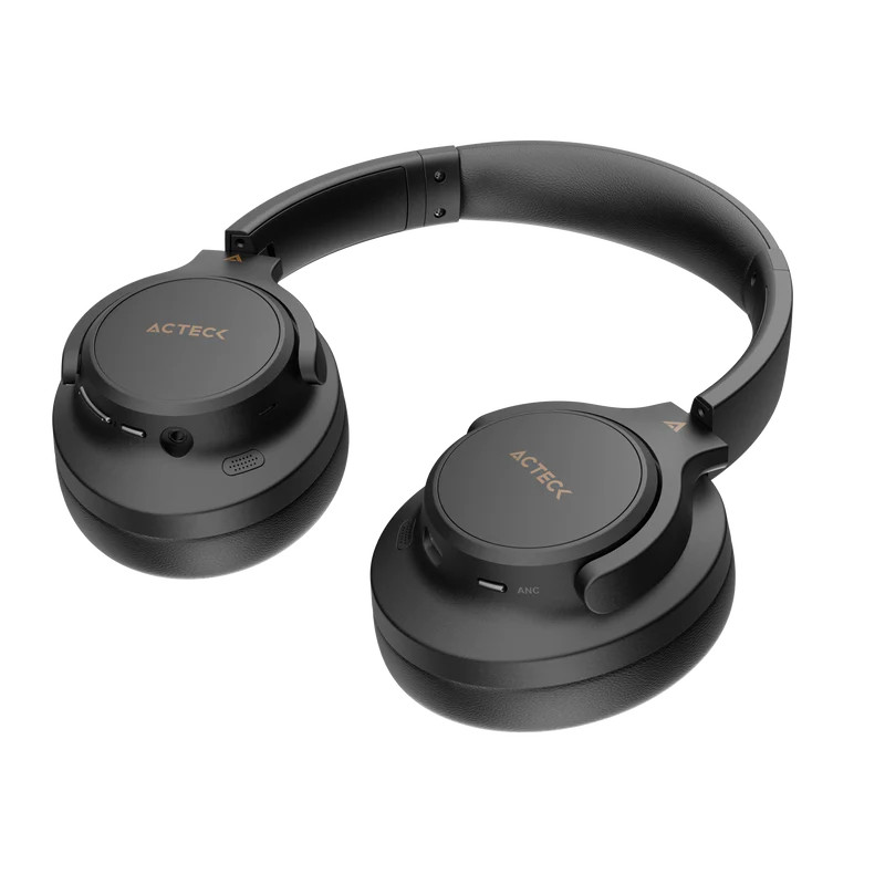 Audifonos Acteck Hype Epic Hp750 / Diadema / Inalambricos / Dual Bt - Aux 3.5 Mm / Bateria 75 Hrs / Microfono Omnidireccional / Cancelacion De Ruido / Bocinas 40 Mm 20 Hz A 20 Khz / Negro / Ac-940856
