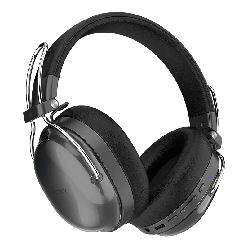 Audifonos Acteck Luxe Pure Hp730 / Diadema / Inalambricos Bt 5.4 / Bateria 75 Hrs / 20 Hz A 20 Khz / Cancelacion Activa De Ruido / Microfono Omnidireccional / Memory Foam / Negro / Ac-940870