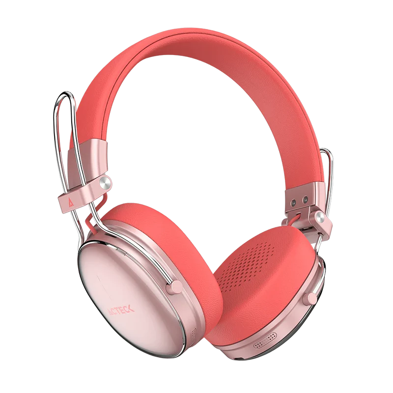 Audifonos Acteck Luxe Chic Hp710 / Diadema / Inalambricos / Bt 5.4 / Microfono Omnidireccional / 20 Hz A 20 Khz / Bateria 30 Hrs / Cancelacion De Ruido Hibrido / Salmon / Ac-940894