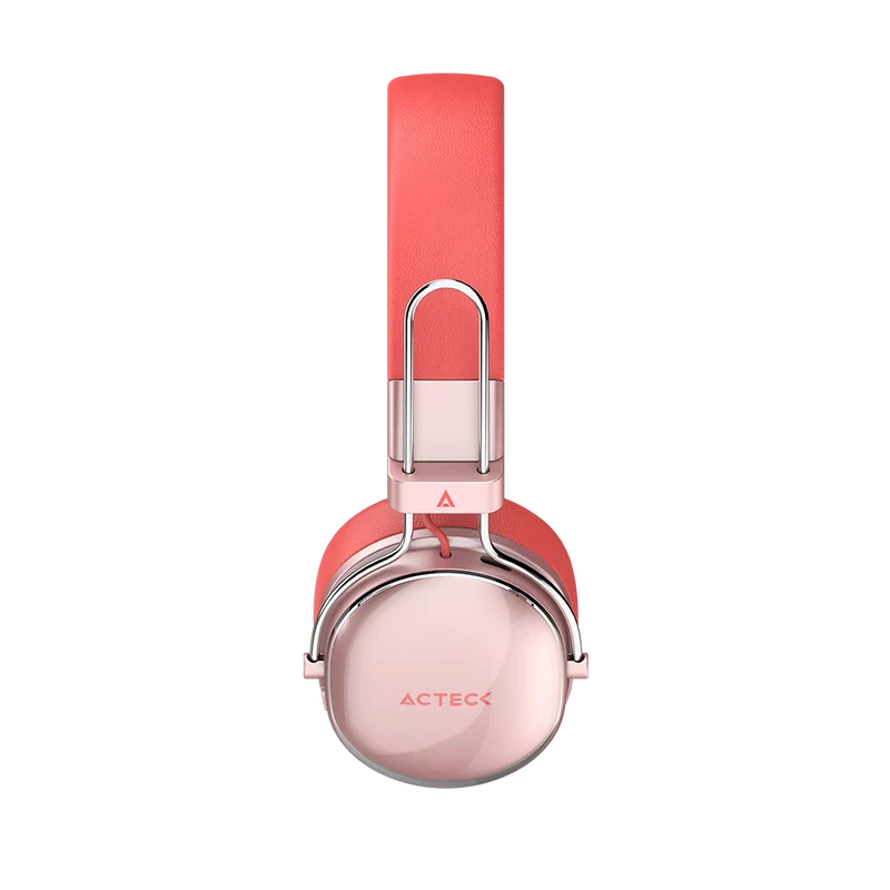 Audifonos Acteck Luxe Chic Hp710 / Diadema / Inalambricos / Bt 5.4 / Microfono Omnidireccional / 20 Hz A 20 Khz / Bateria 30 Hrs / Cancelacion De Ruido Hibrido / Salmon / Ac-940894