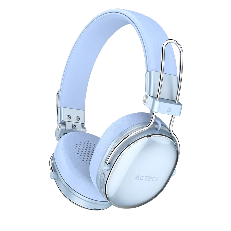 Audifonos Acteck Luxe Chic Hp710 / Diadema / Inalambricos / Bt 5.4 / Microfono Omnidireccional / 20 Hz A 20 Khz / Bateria 30 Hrs / Cancelacion De Ruido Hibrido / Azul / Ac-940917
