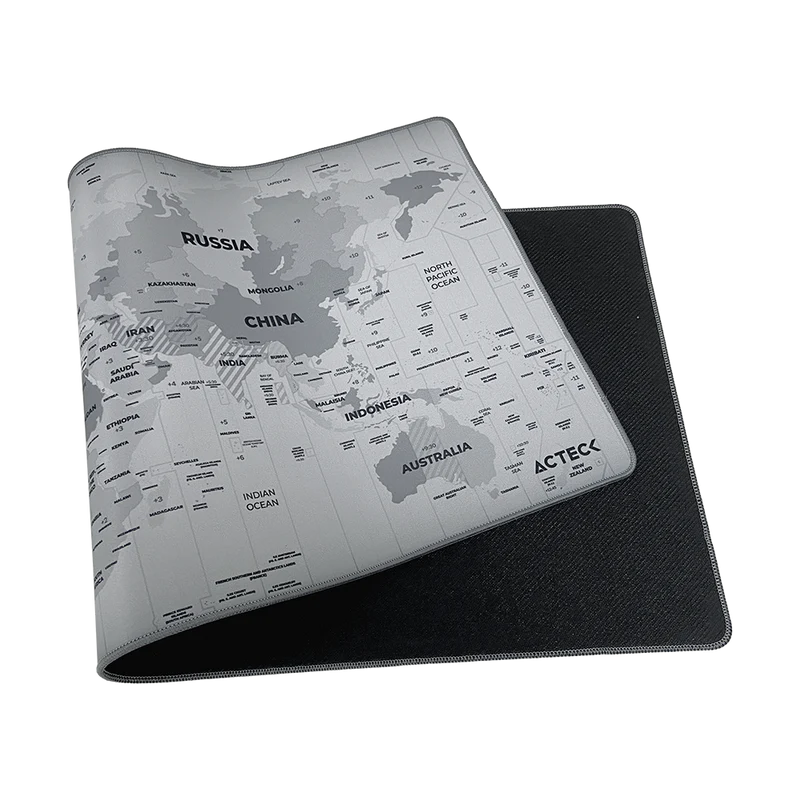 Mouse Pad Xl Acteck Flow World Mt494w / Tela + Goma / DiseÑo Mundo / Alta Resistencia / Antidestizante / Gris /ac-941044