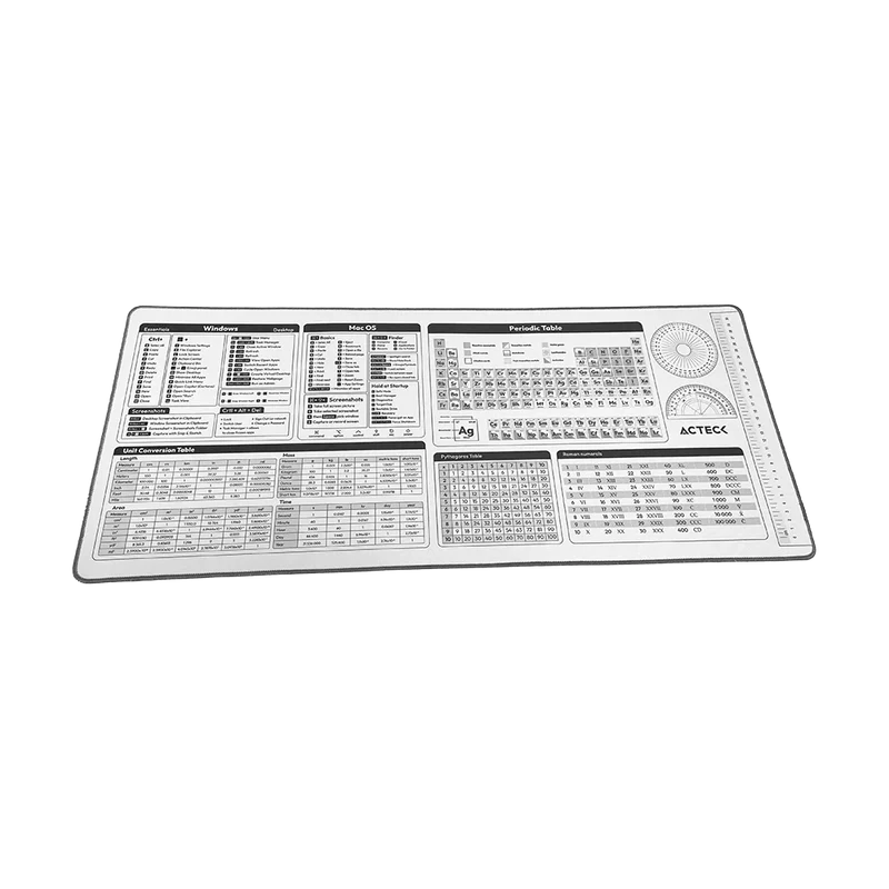 Mouse Pad Xl Acteck Flow World Mt494h / Tela + Goma / DiseÑo Herramientas / Alta Resistencia / Antidestizante / Blanco / Ac-941082