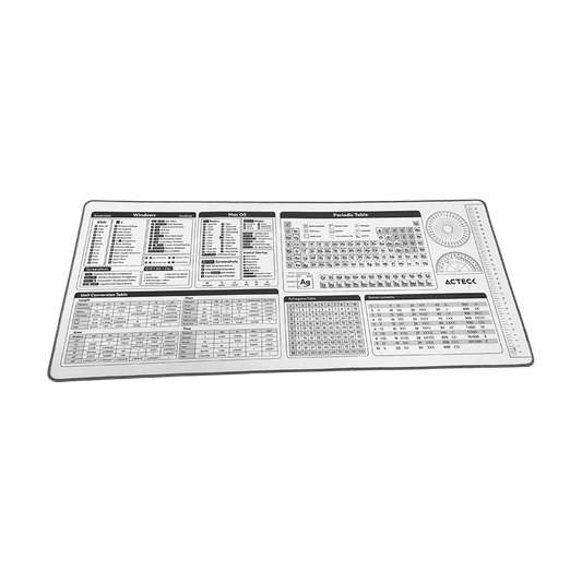 Mouse Pad Xl Acteck Flow World Mt494h / Tela + Goma / DiseÑo Herramientas / Alta Resistencia / Antidestizante / Blanco / Ac-941082