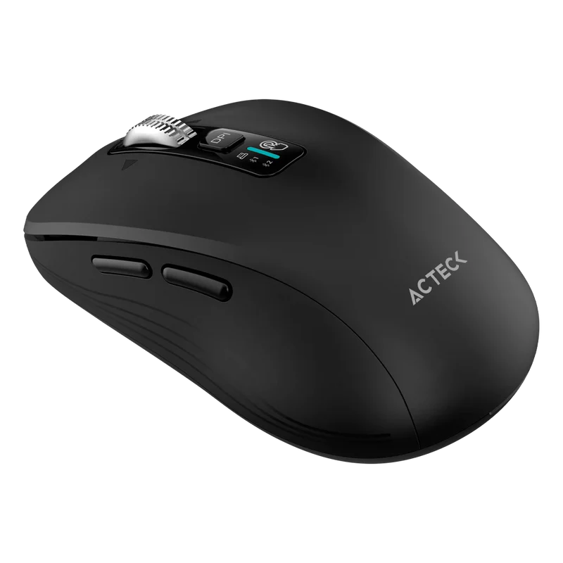 Mouse Acteck Virtuos Pro Air Mi766 / Inalambrico Dual / Ergonomico / Recargable / Win, Mac, Android / Bluetooth / Optico / 9 Botones + Scroll / 3200 Dpi Ajustable / Negro / Ac-943451