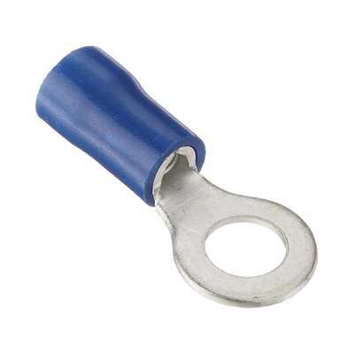 Terminal Tipo Ojo / 1 / 4 " / 16 - 14 Awg / Azúl / Paquete De 25 Piezas.