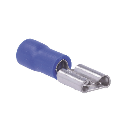 Terminal Tipo Hembra Aislada 0.250 / 16 - 14 Awg / Azúl / Para Baterías Con Terminal F1 / Paquete De 25 Piezas.