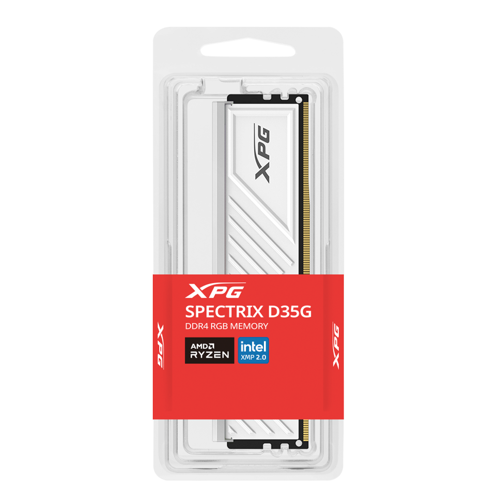 Memoria Xpg Spectrix D35g Udimm Ddr4 8gb Pc4-25600 3200mhz Cl16 288pin 1.35v Rgb Con Disipador Pc/gamer Color Blanco (ax4u32008g16a-swhd35g)