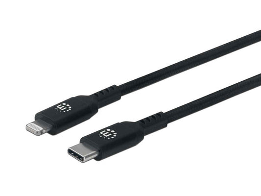 Cable Lightning,manhattan,394192, A Usb-c 0.5m, Negro