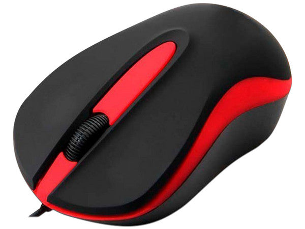 Mouse Optico Quaroni Alámbrico Color Rojo 1200 Dpi
