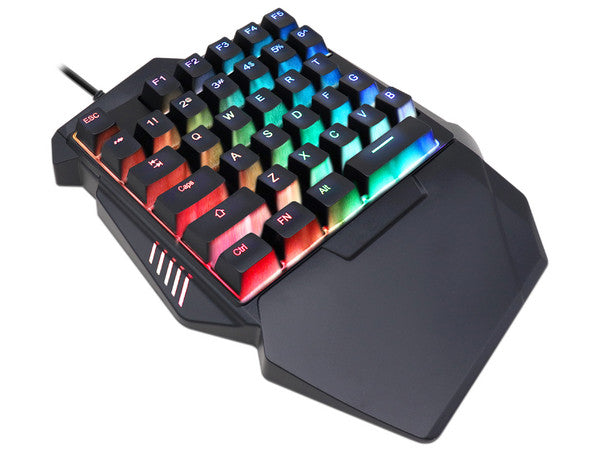 Teclado Brobotix Gamer, Alambrico Usb, Rgb, One Hand, Negro