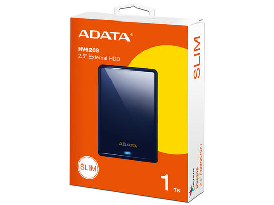 Disco Duro Externo Adata Hv620s 1tb Portatil 2.5 Usb 3.2 Windows Mac Linux Dashdrive Slim Color Azul ( Ahv620s-1tu31-cbl)