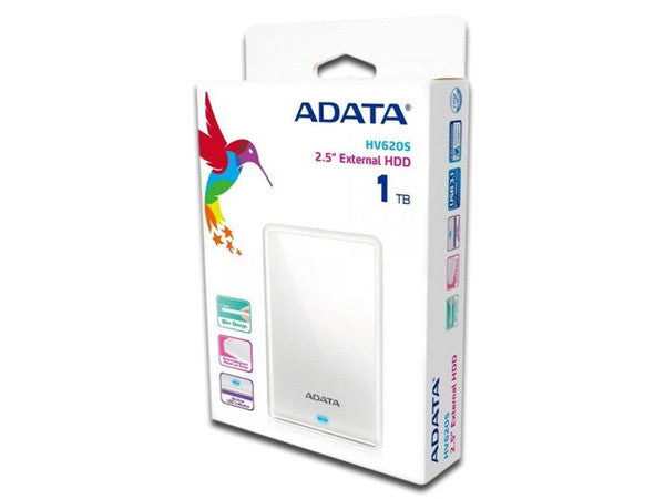 Disco Duro Externo Adata Hv620s 1tb Portatil 2.5 Usb 3.2 Windows Mac Linux Dashdrive Slim Color Blanco (ahv620s-1tu31-cwh)