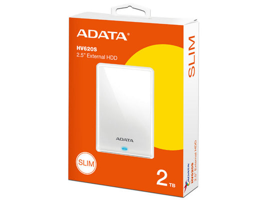 Disco Duro Externo Adata Hv620s 2tb Portatil 2.5 Usb 3.2 Windows Mac Linux Dashdrive Slim Color Blanco(ahv620s-2tu31-cwh)