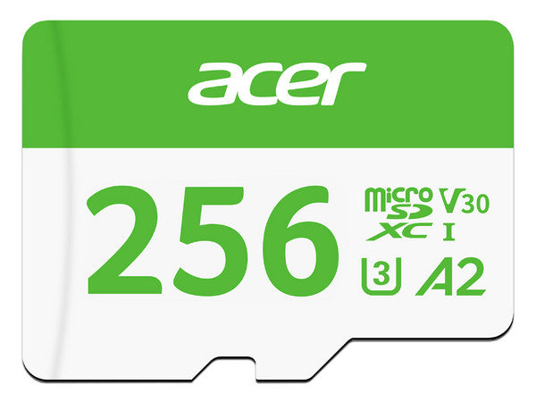 Memoria Acer Msc300 Micro Sd 256gb Uhs-i V30 Lect. 160mb/s Escrit. 120mb/s (bl.9bwwa.323)