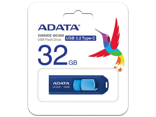 Memoria Adata 32gb Usb Tipo C Uc300 Retractil Azul Marino (acho-uc300-32g-rnb/bu)