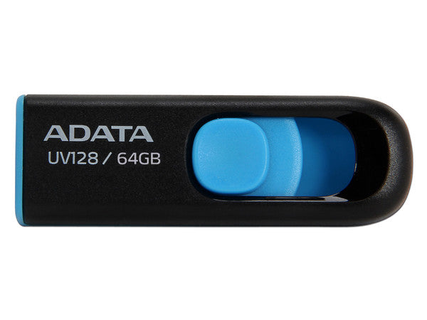 Memoria Adata 64gb Usb 3.2 Uv128 Retractil Negro-azul (auv128-64g-rbe)