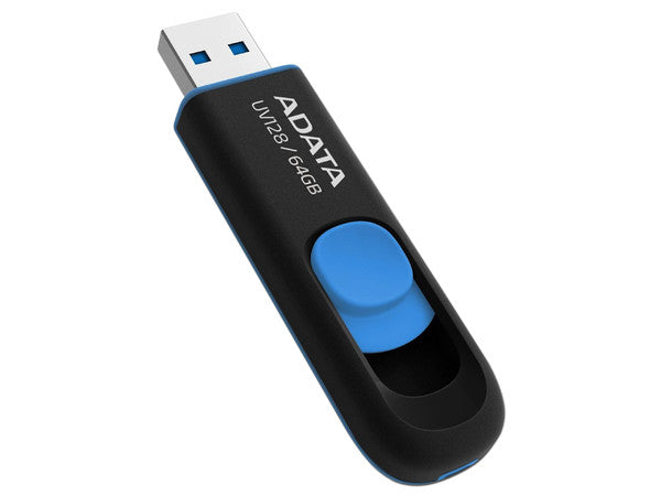 Memoria Adata 64gb Usb 3.2 Uv128 Retractil Negro-azul (auv128-64g-rbe)