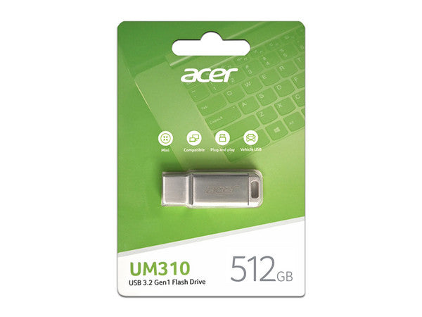 Memoria Acer Um310 Usb 512gb 3.2 Lect. 120mb/s Escrit. 90mb/s Metalica (bl.9bwwa.584)