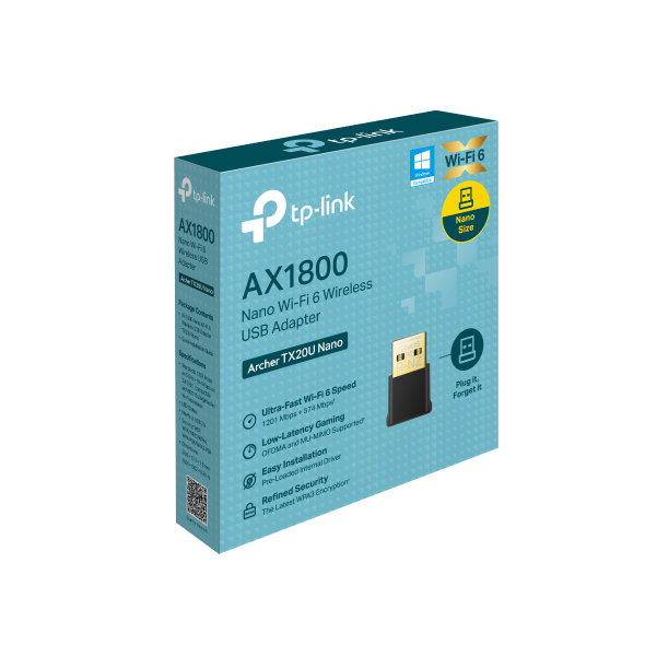Adaptador De Red Usb 2.0 A Ethernet A 100 Mbps Wifi 6- Archer Tx20u Nano - Dual Band Tp-link