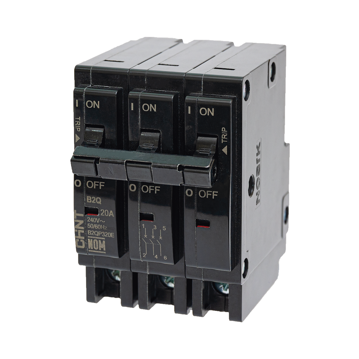 MCB - Interruptor Termomagnético Enchufable, Serie: B2Q, 3P, 40A, 240V (SKU:1002299)
