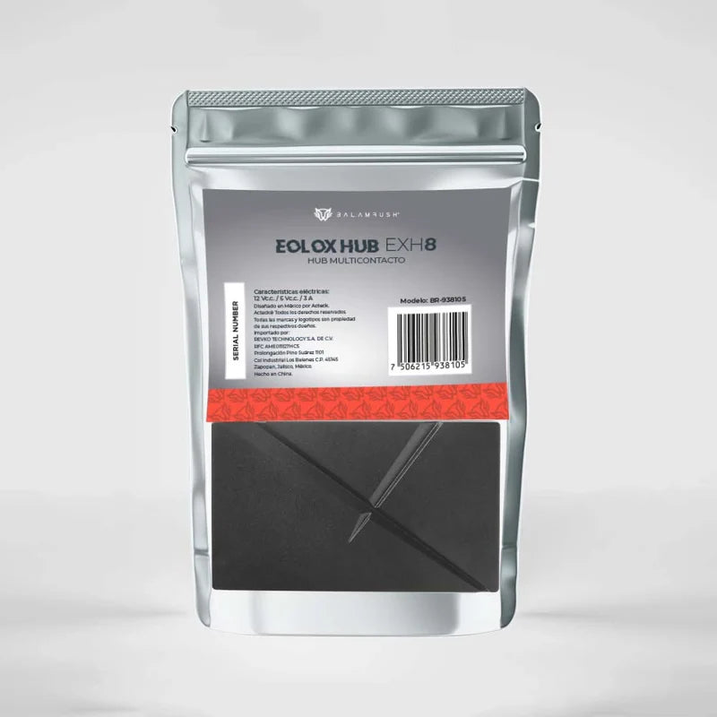 Hub Multicontacto Balam Rush Eolox Hub Exh8 / Ventiladores 12 Vc.c. / Iluminacion 5 Vc.c. / 4 Conectores Pwm / 4 Conectores Argb 3 Pin / Salida Sata 4 Pin Argb 5 V / Control / Br-938105