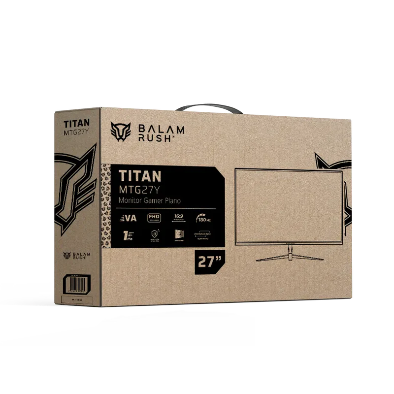 Monitor Gamer Balam Rush Titan Mtg27y / 27 Pul / Plano / 180 Hz- 200 Hz Overclok / Full Hd / 1 Ms / Panel Va / Led / Iluminacion Rgb / Inclinacion Ajustable / Blanco / Br-943017