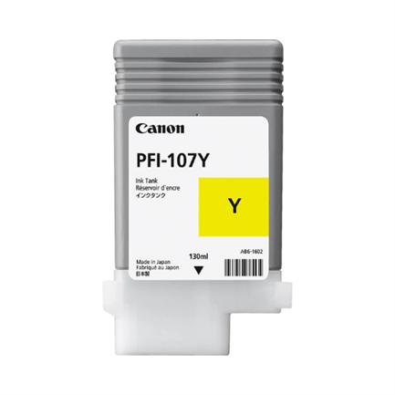 Tanque De Tinta Canon Pfi-107 Y Amarillo,compatible Pro-2000,pro-4000,pr0-6000,pro-4000s,pro-6000s,pro-2100,pro-4100,pr0-6100,pro-4100s,pro-6100s,capacidad 130 Ml