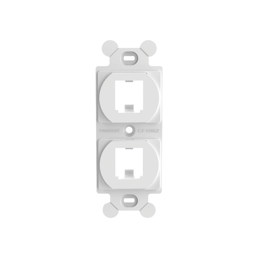 Marco de Módulo Dúplex, Para Placas Frontales Estándar NEMA 106, Acepta 2 Módulos Mini-Com, Color Blanco