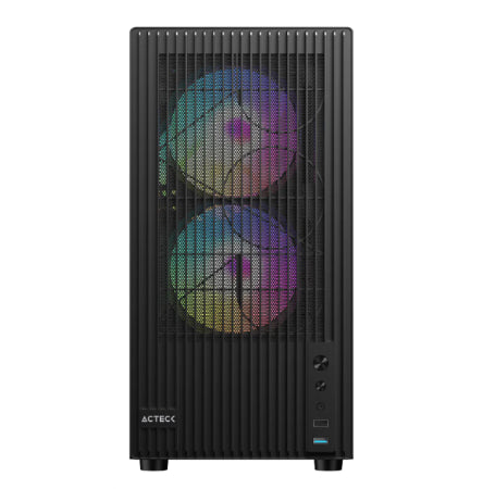 Gabinete Acteck Zyron Gc606 / Mini Torre / Micro Atx - Mini Itx / Ventiladores Frgb X3 / Fuente De Poder Tipo Atx (no Incluida) / Metal + Panel De Cristal Templado / Negro / Ac-943819