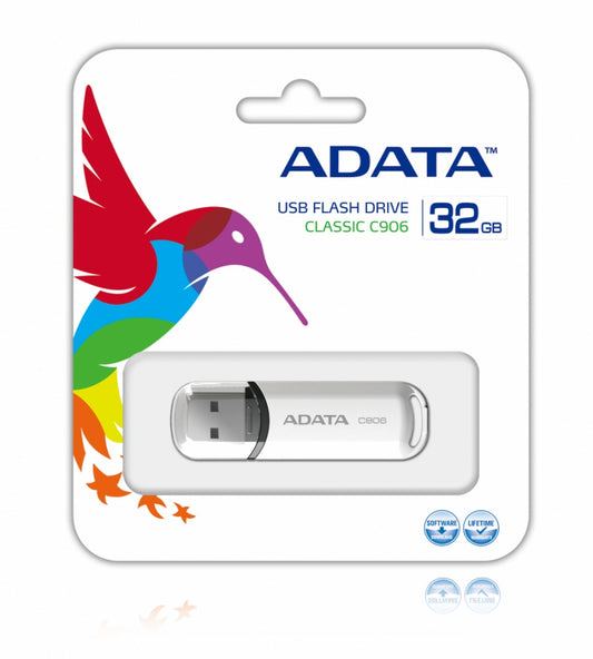 Memoria Adata 32gb Usb 2.0 C906 Blanco (ac906-32g-rwh)
