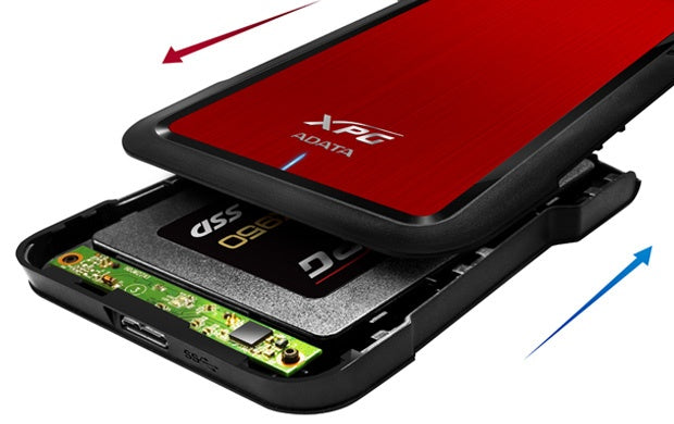 Carcasa Xpg Ex500 Para Discos Duros/ssd 2.5 Pulgadas 7mm/9.5mm Sata3/usb3.2 Case Pc Color Rojo (aex500u3-crd)