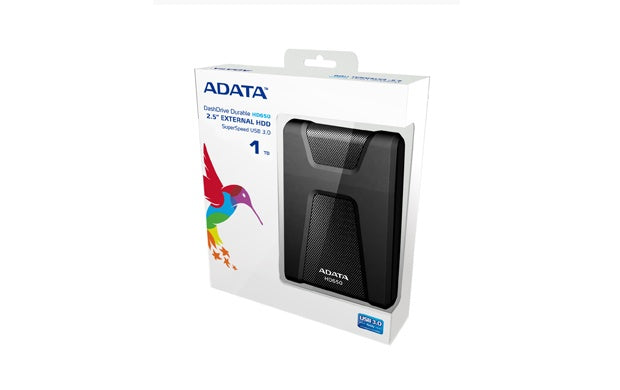 Disco Duro Externo Adata Hd650 1tb Portatil 2.5 Usb 3.2 Windows Mac Linux Contragolpes Color Negro (ahd650-1tu31-cbk)
