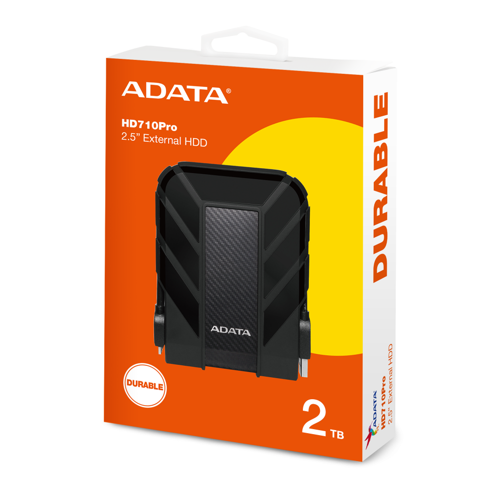 Disco Duro Externo Adata Hd710p 2tb Portatil 2.5 Usb 3.2 Windows Mac Linux Contragolpes Color Negro Ahd710p-2tu31-cbk