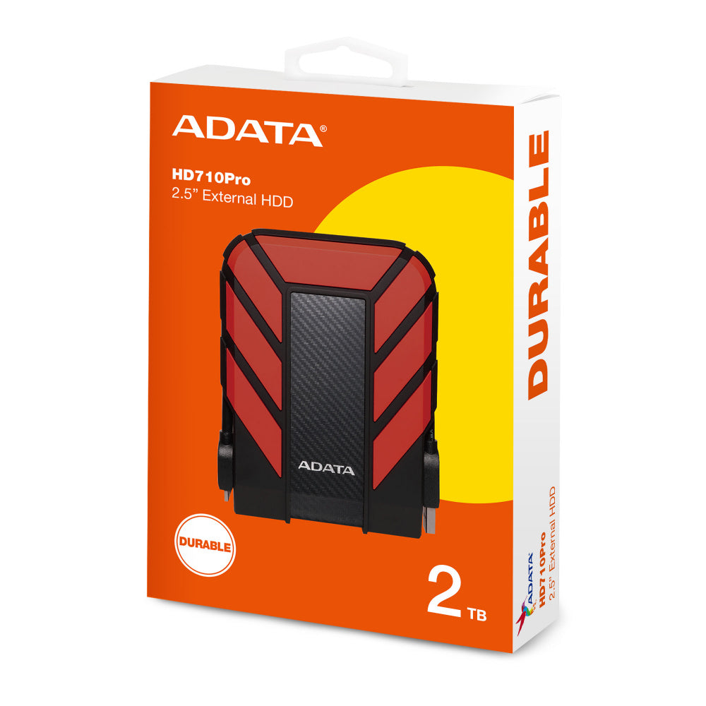 Disco Duro Externo Adata Hd710p 2tb Portatil 2.5 Usb 3.2 Windows Mac Linux Contragolpes Color Rojo Ahd710p-2tu31-crd