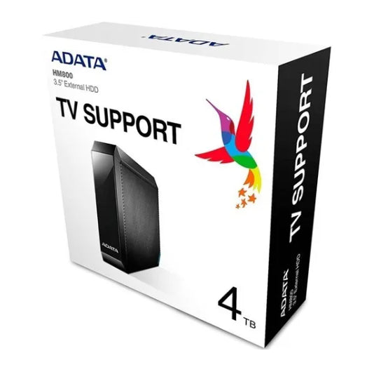 Disco Duro Externo Adata Hm800 4tb Escritorio 3.5 Usb 3.2 Windows Mac Linux Adapt Alimentacion Color Negro (ahm800-4tu32g1-cusbk)