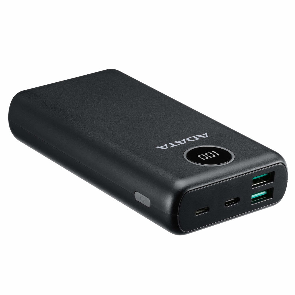 Bateria De Respaldo Adata Power Bank P20000qcd 20000mah/2 Usb A/ 1 Usb C/indicador De Carga Digital Color Negro (ap20000qcd-dgt-cbk)