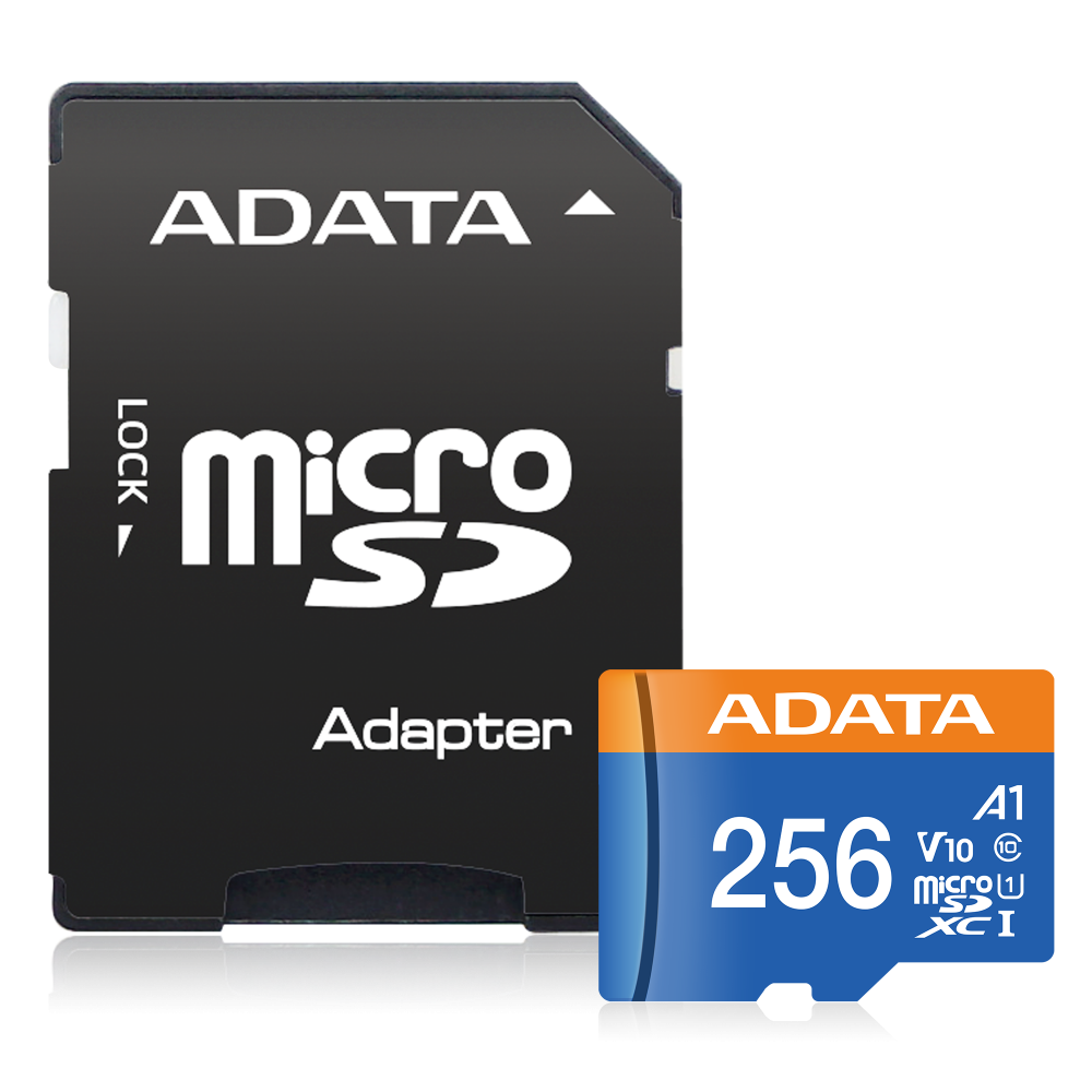 Memoria Adata Micro Sdhc/sdxc 256gb Uhs-i 100mb/25mb Clase 10 V10 A1 C/adaptador (ausdx256guicl10a1-ra1)