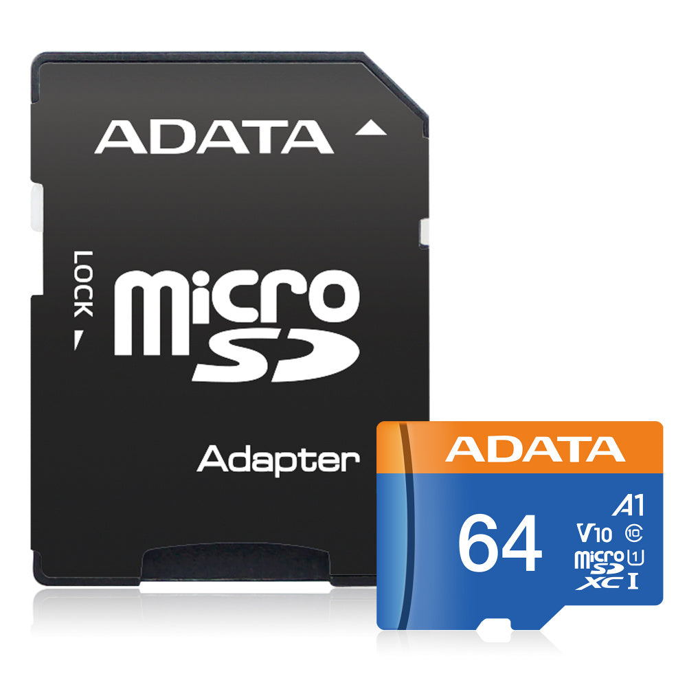 Memoria Adata Micro Sdxc/sdhc 64gb Uhs-i 100mb/25mb Clase 10 V10 A1 C/adaptador (ausdx64guicl10a1-ra1)