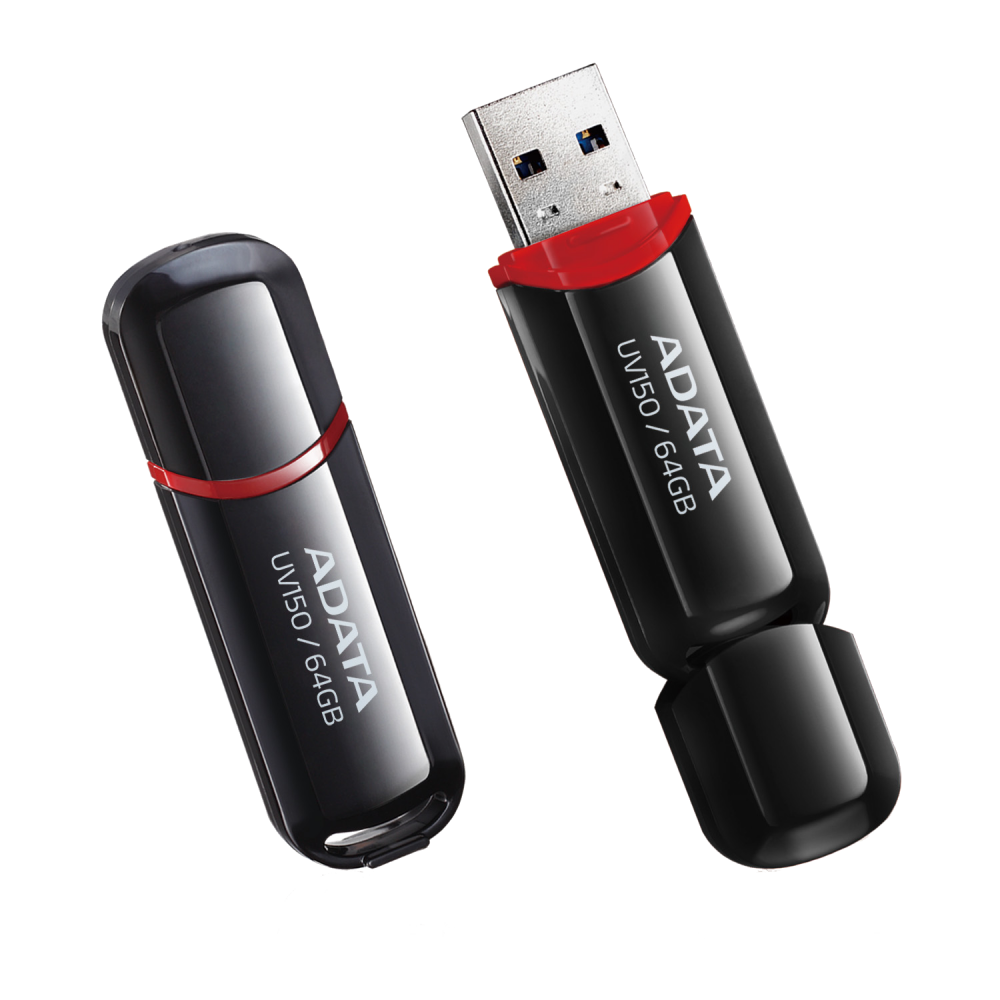 Memoria Adata 64gb Usb 3.2 Uv150 Negro (auv150-64g-rbk)