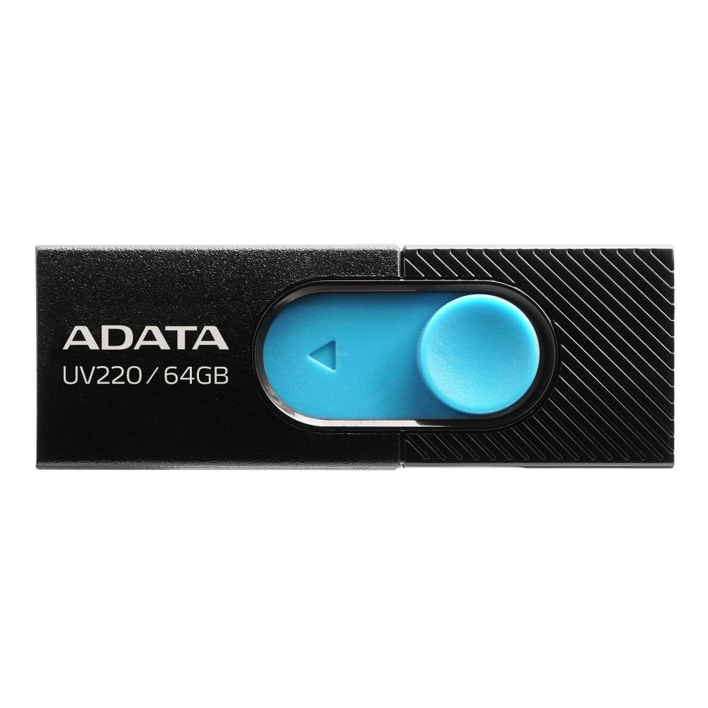 Memoria Adata 64gb Usb 2.0 Uv220 Retractil Negro-azul (auv220-64g-rbkbl)