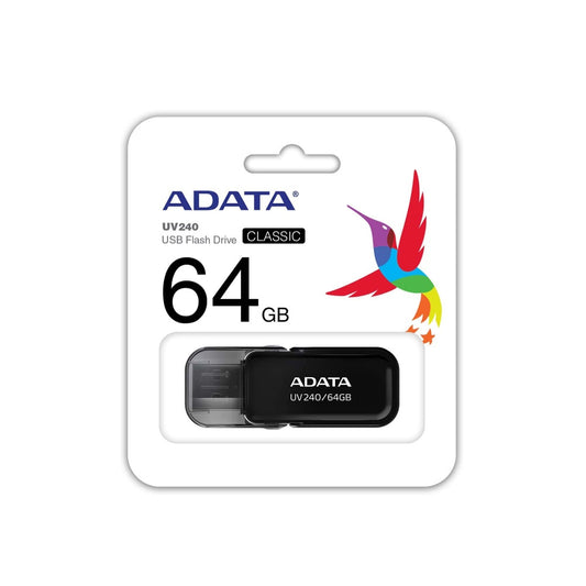Memoria Adata 64gb Usb 2.0 Uv240 Negro (auv240-64g-rbk)
