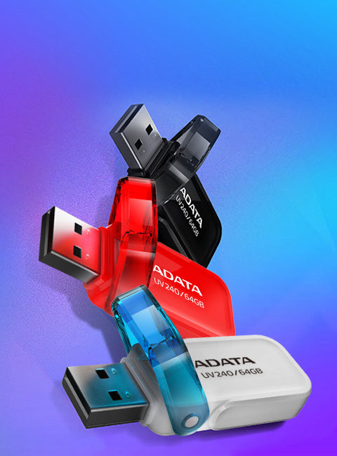Memoria Adata 64gb Usb 2.0 Uv240 Blanco- Azul (auv240-64g-rwh)