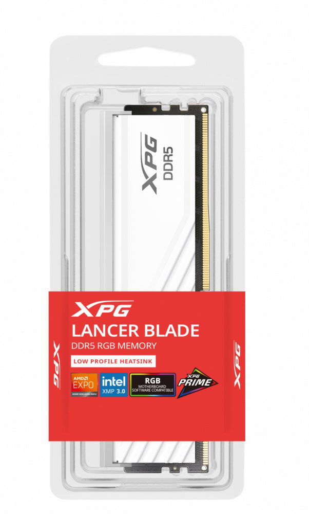 Memoria Adata Xpg Lancer Blade Rgb Udimm Ddr5 16gb Cl40 Blanco 6000 Mts Gamer De Alto Rendimiento (ax5u6000c4816g-slabrwh)