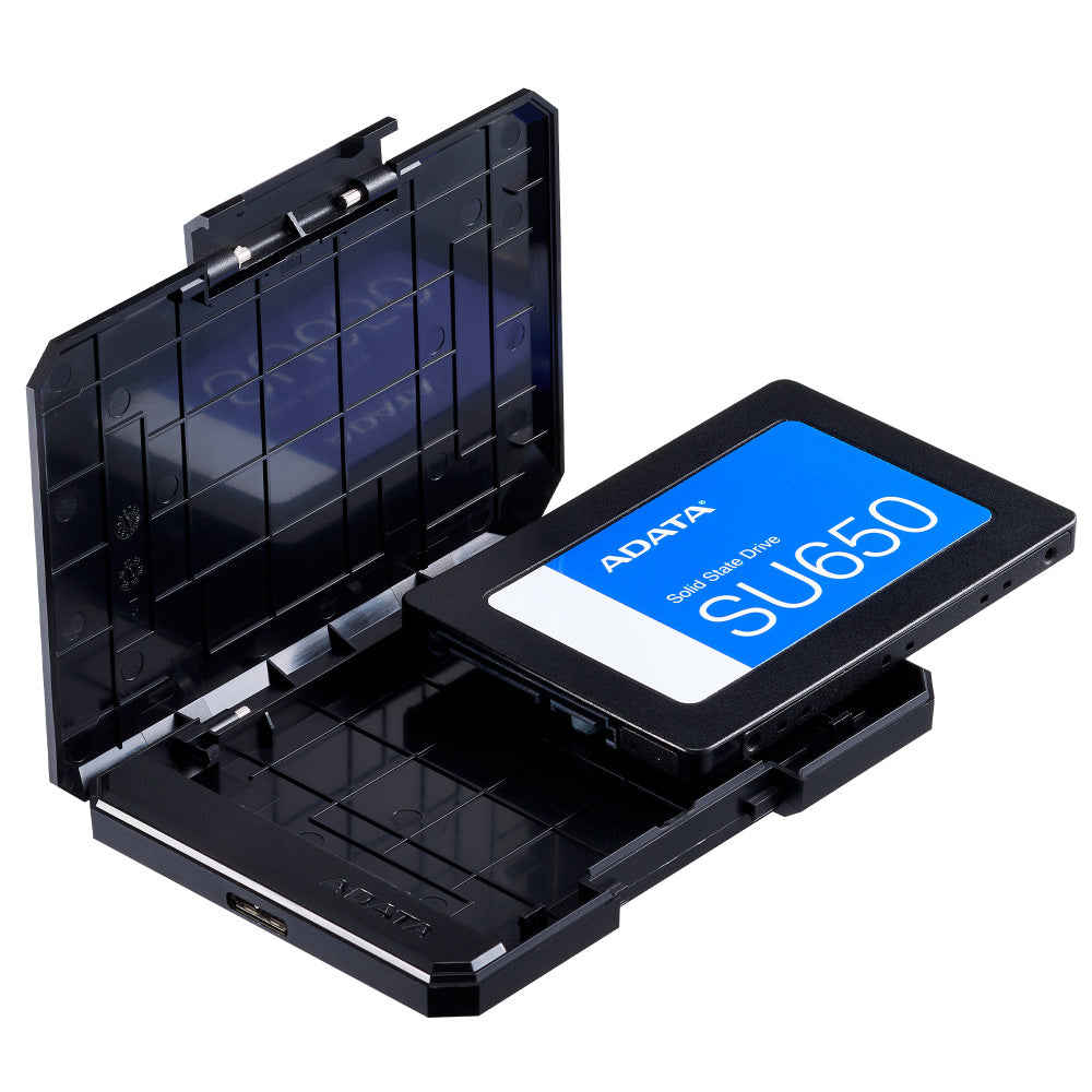 Carcasa Adata Ec600 Para Discos Duros/ssd 2.5 Oulgadas 7mm/9.5mm Sata3/usb3.2 Negro Eco Case Pc