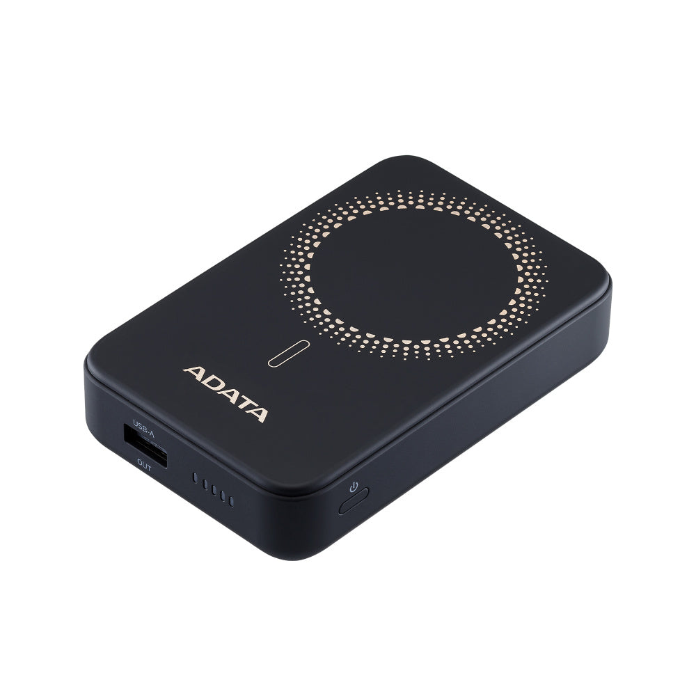 Bateria De Respaldo Adata Power Bank MagnÉtico Pr100 10000 Mah / Usb-c / Carga InalÁmbrica / Negro (pr100-12bk)