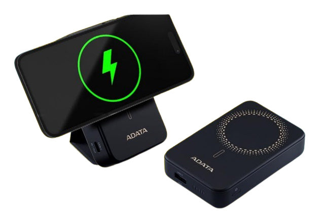 Bateria De Respaldo Adata Power Bank MagnÉtico Pr100 10000 Mah / Usb-c / Carga InalÁmbrica / Negro (pr100-12bk)