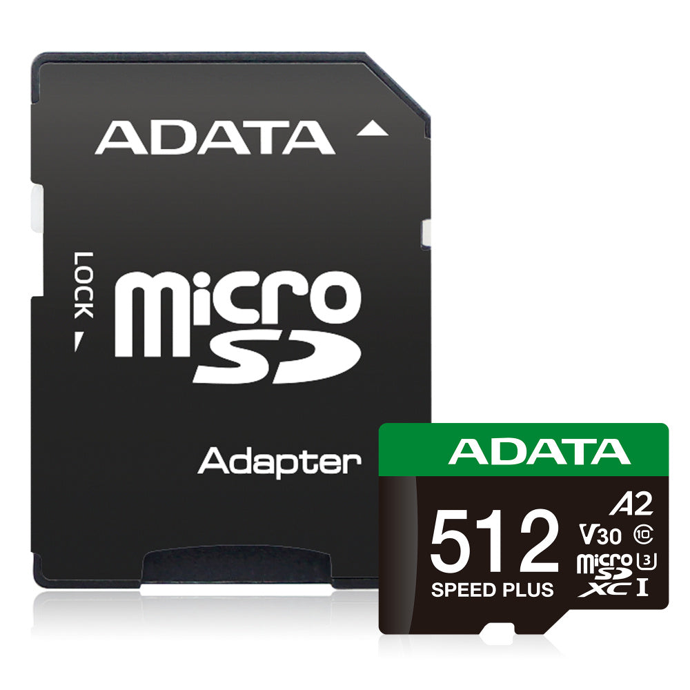 Memoria Adata Microsdxc Speed Plus 512gb Cl10 Con Adaptador (ud512gui3v30a2sp-ra1)