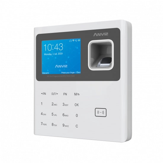 Control De Asistencia / Anviz / W1pro-white / Huella / Pantalla A Color / Servidor En La Nube (cloudclocking) / Conexión De Red Tcp/ip / Wifi / Usb / 3000 Usuarios